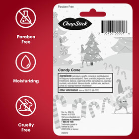 ChapStick label and ingredients closeup showing ChapStick clear product details