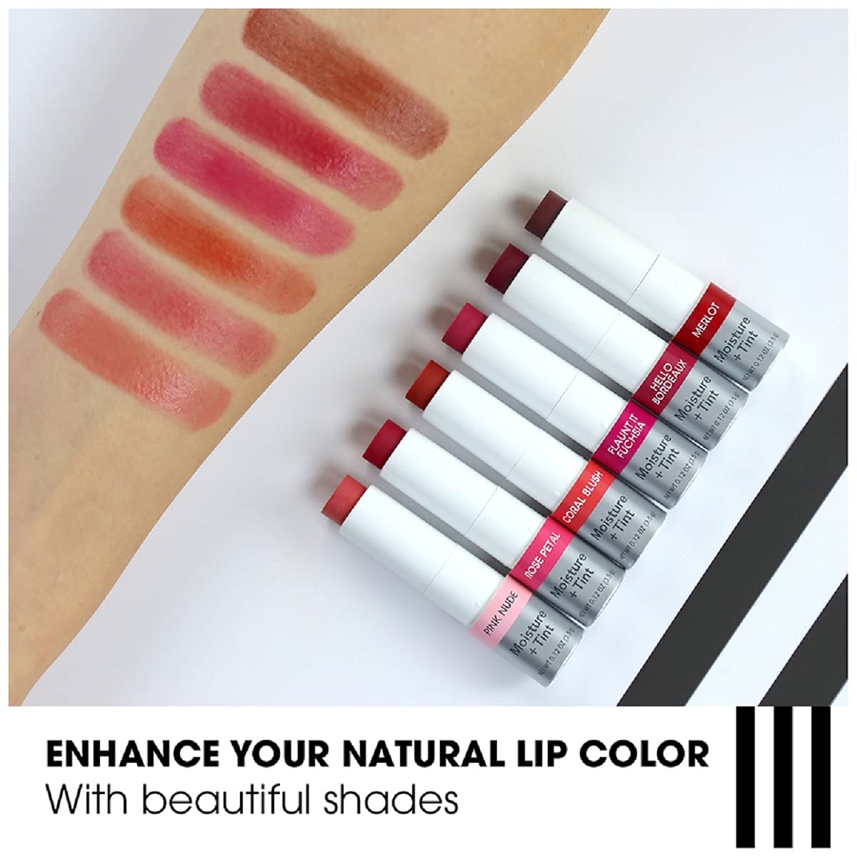 ChapStick Coral Blush applied on model lips, brand gives natural sheen