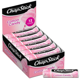 ChapStick front packaging showing Cotton Candy 12-pack convenience