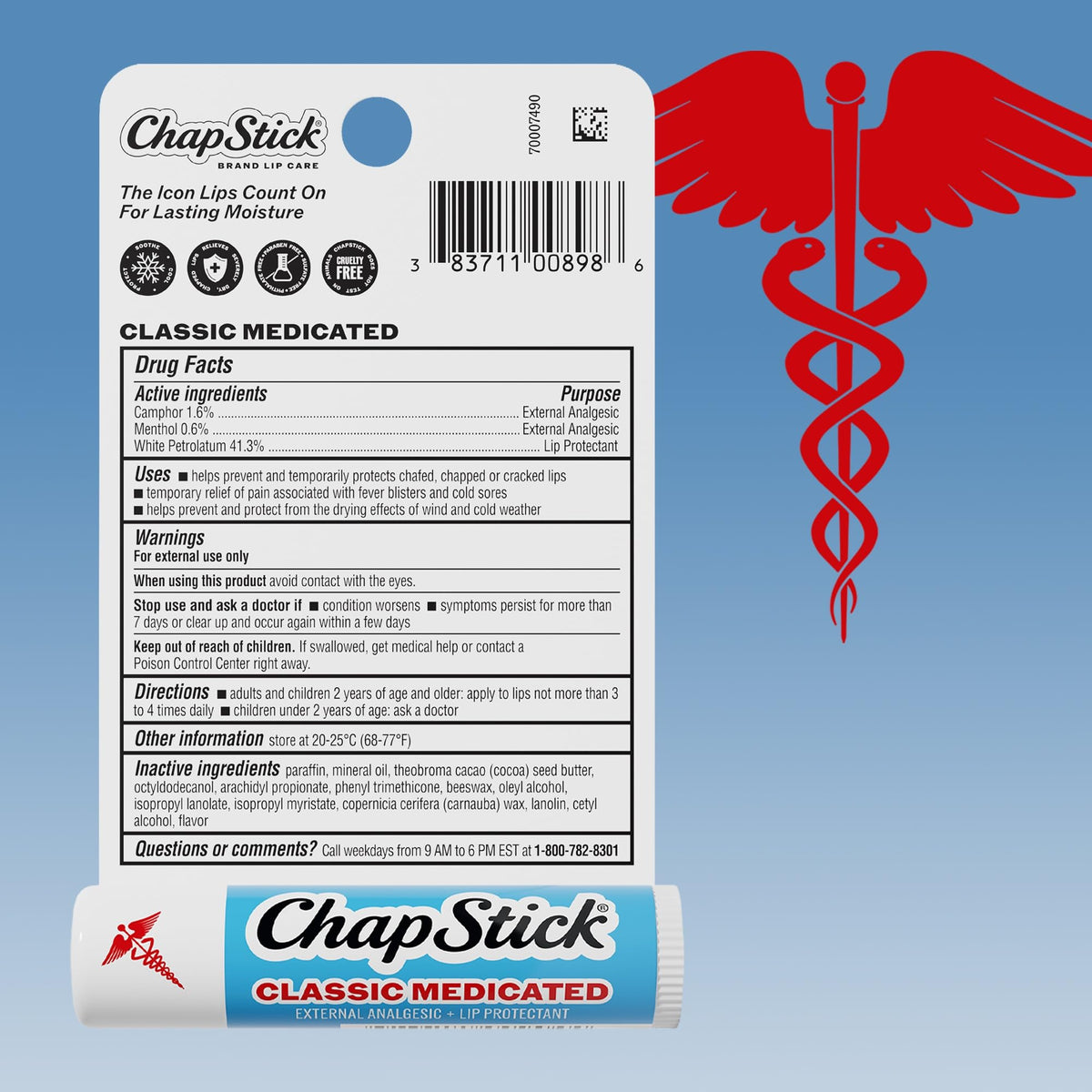 Drawer with organized ChapStick Classic Medicated tubes showing easy home storage