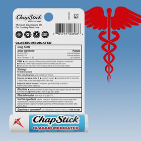 Drawer with organized ChapStick Classic Medicated tubes showing easy home storage