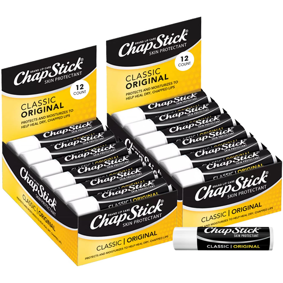 chapstick front packaging showing 24-count pack and convenience benefits