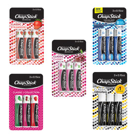 ChapStick front packaging showing five-packs and brand for easy storage