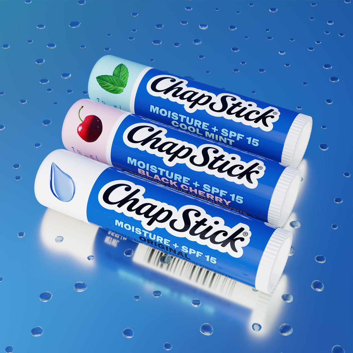 ChapStick tubes arranged as a bulk gift pack for events and sharing