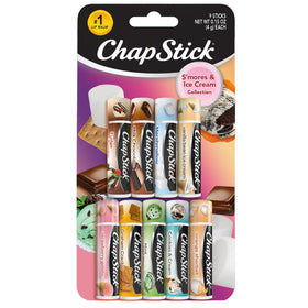 ChapStick front packaging showing Ice Cream and S’mores variety for gift-ready appeal