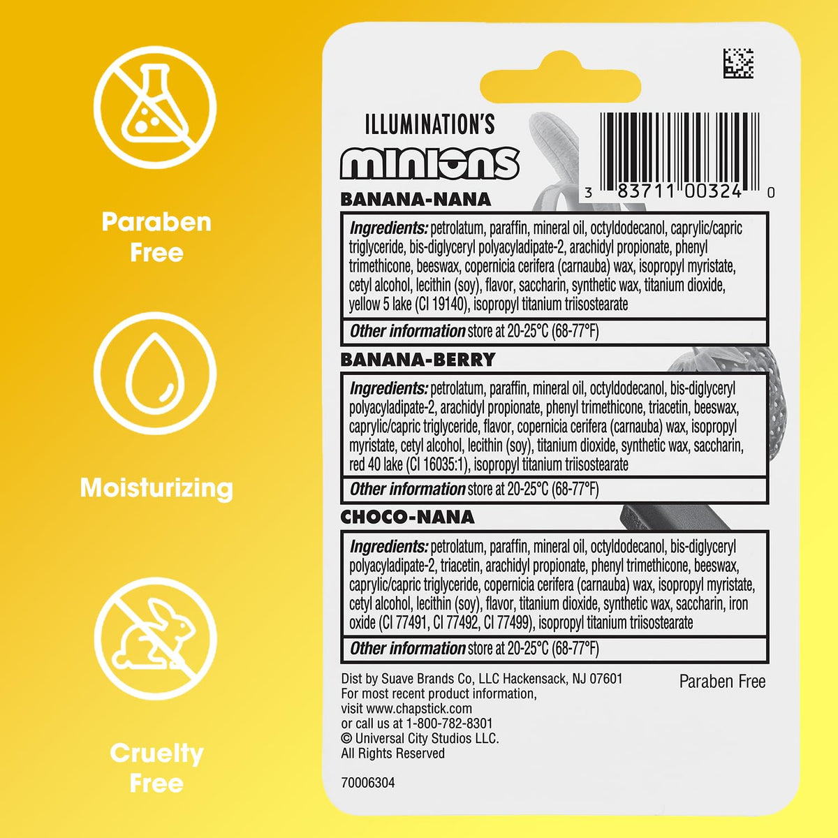ChapStick Minions stick in a backpack pocket ready for travel and on-the-go hydration