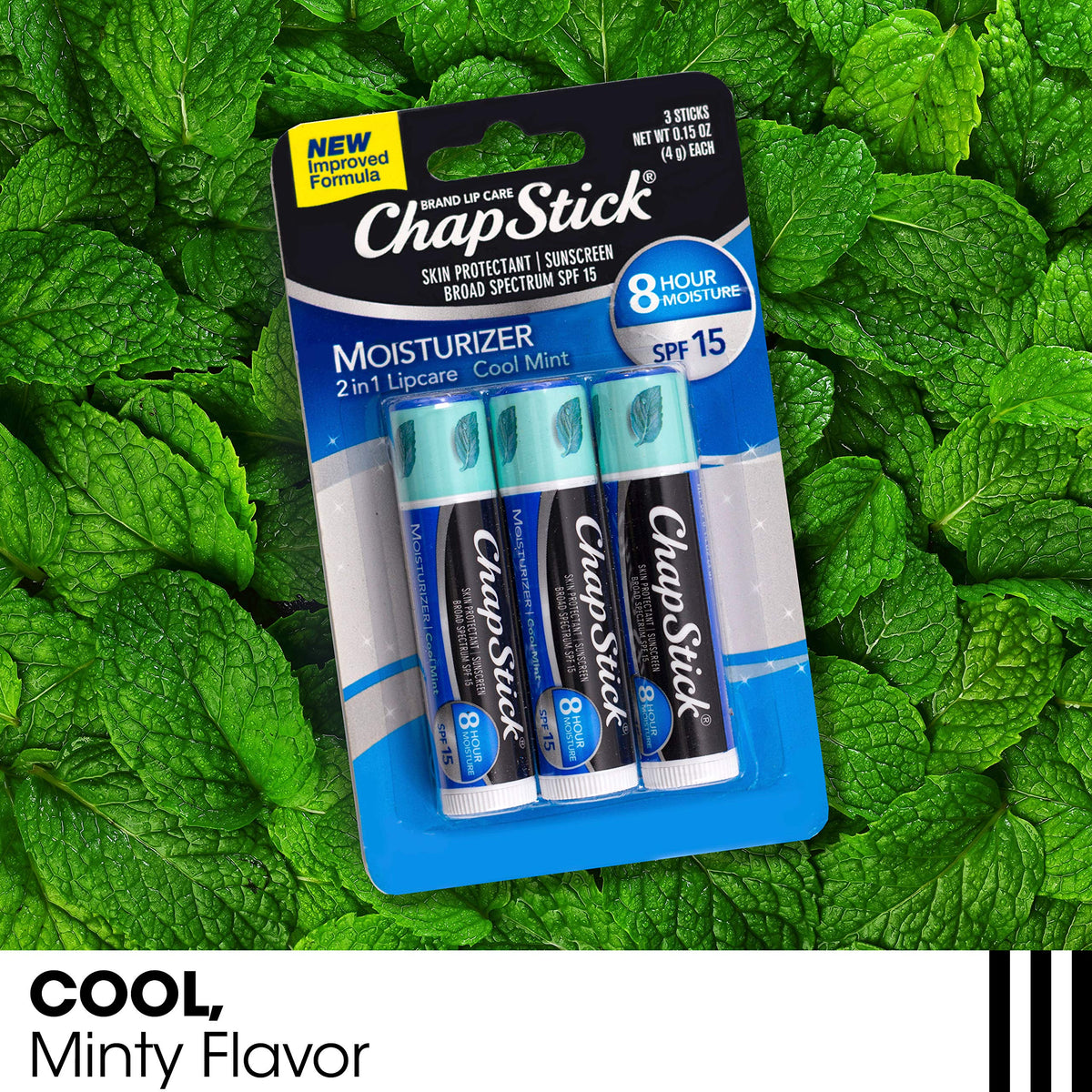 ChapStick open tube texture view highlighting smooth glide benefit