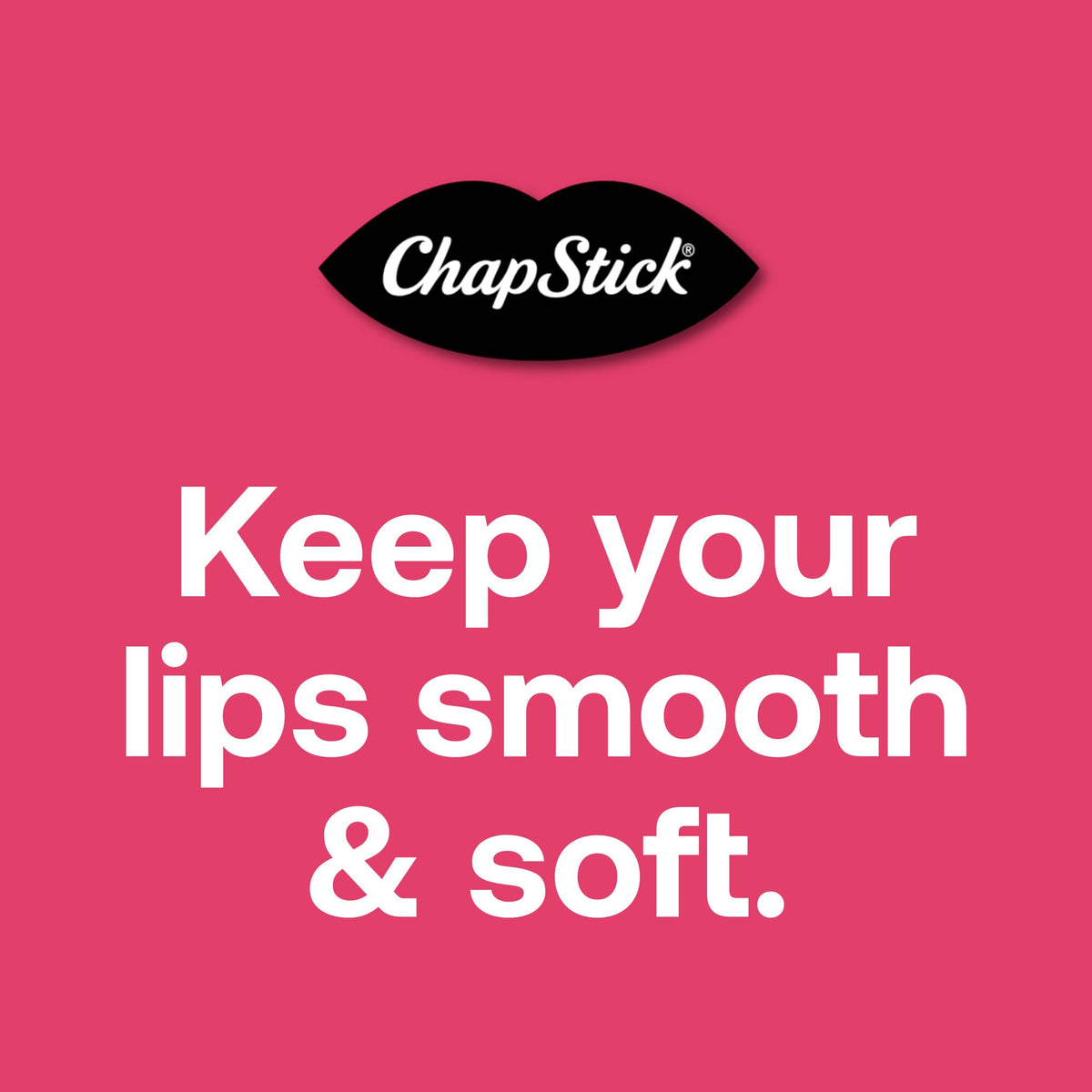 ChapStick Raspberry Sorbet open tube with product applied to lips demonstrating quick smooth coverage
