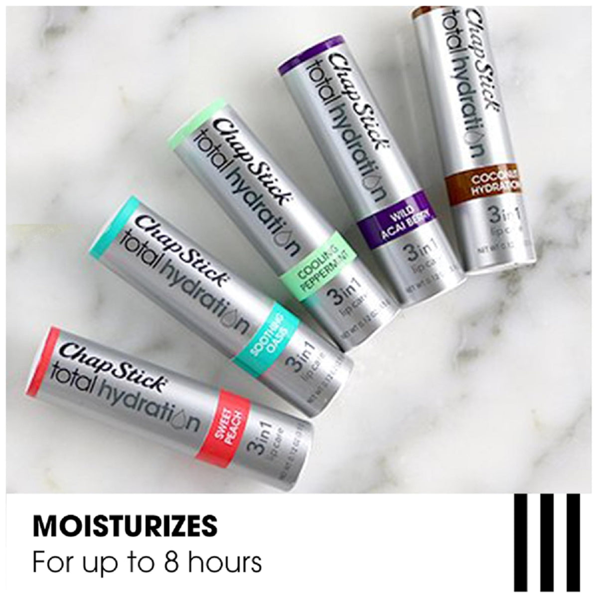 ChapStick Soothing Oasis texture close-up illustrating smooth balm surface for even coverage