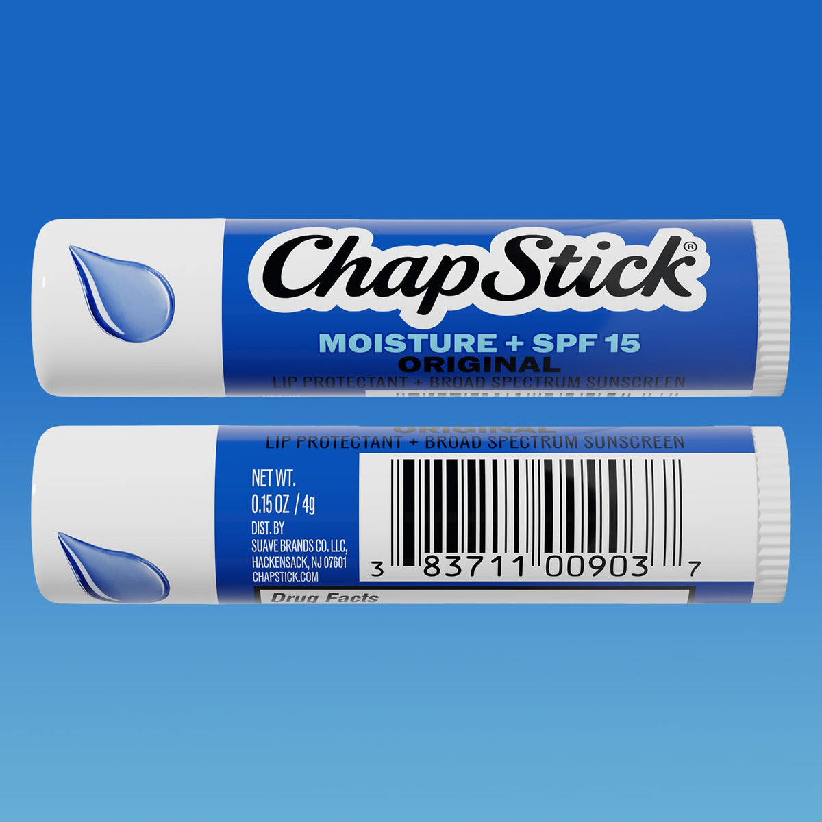 close-up of ChapStick tube texture highlighting smooth moisturizing application