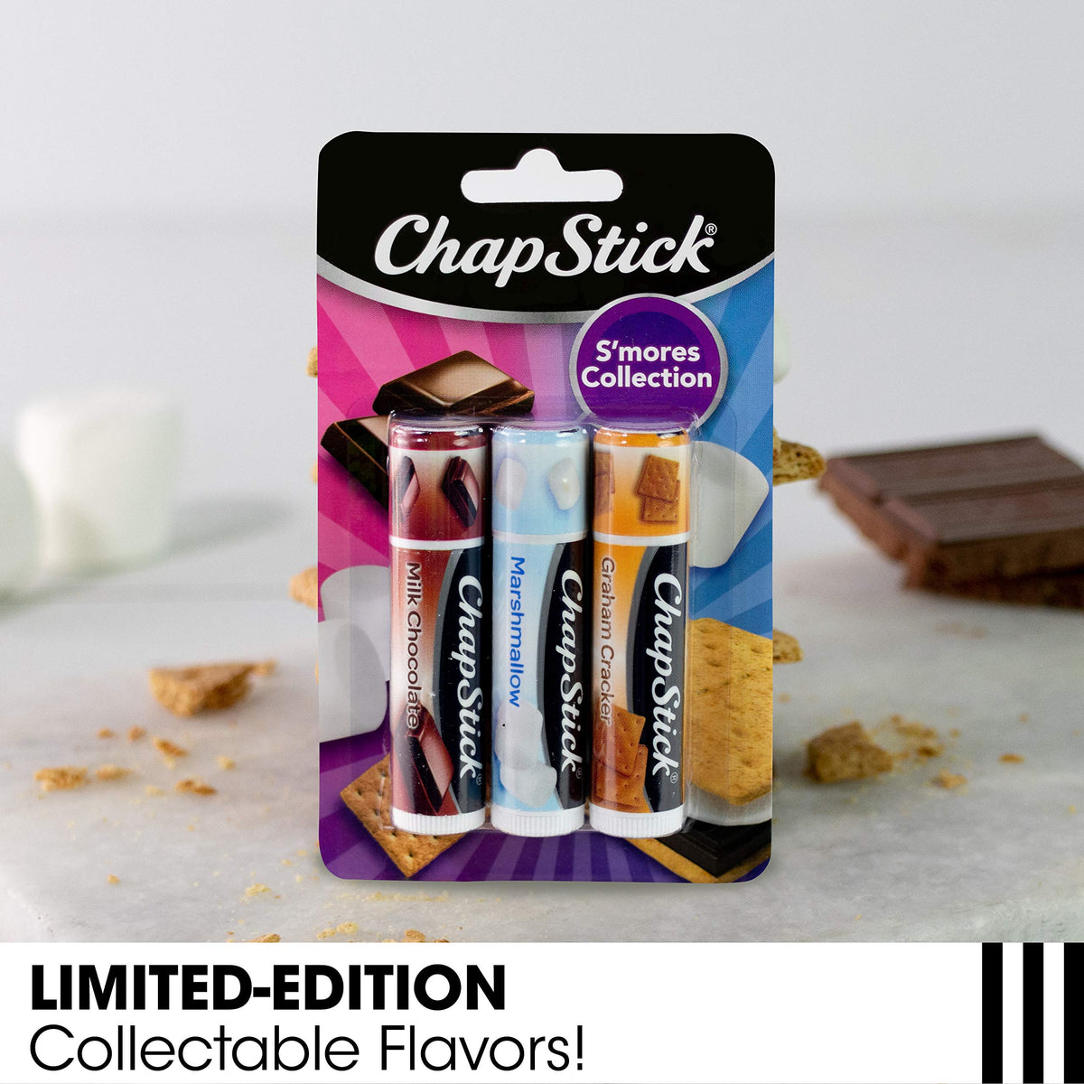 ChapStick Vanilla Bean label detail highlighting brand and recognizable flavor benefit