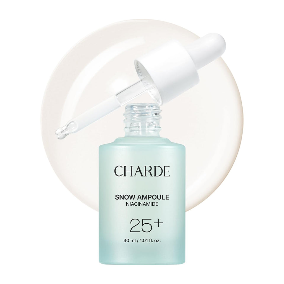 CHARDE Snow Ampoule front bottle showing clean label and 1.01 fl oz benefit