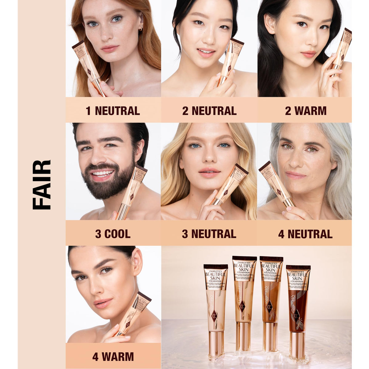 Charlotte Tilbury shade 3 Neutral swatched on arm to show tone match and natural undertone balance