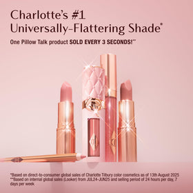 Charlotte Tilbury angled tip detail emphasizing square-shaped bullet for accurate lining