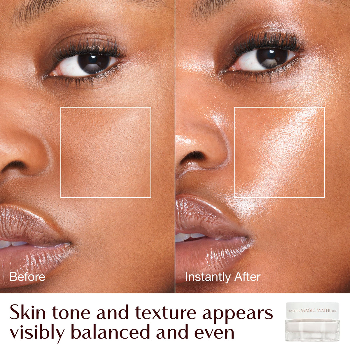 Charlotte Tilbury application demo of the trio being layered for smoother makeup