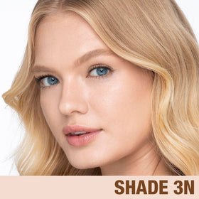 Charlotte Tilbury back label focusing on ingredient list and skincare-powered formula benefits
