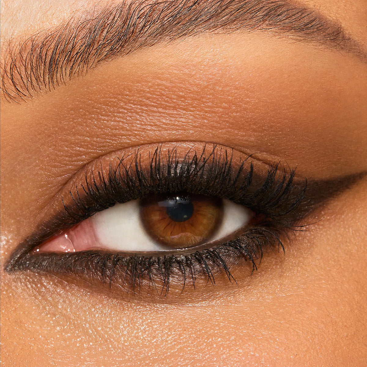 Charlotte Tilbury Barbarella Brown swatch on forearm demonstrating rich pigment payoff