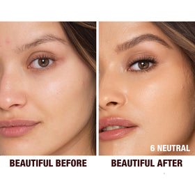 Charlotte Tilbury pump dispenser close-up for controlled application benefit