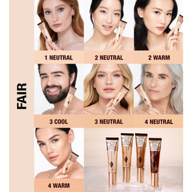 Charlotte Tilbury shade swatch 2 Neutral on fair skin for natural match