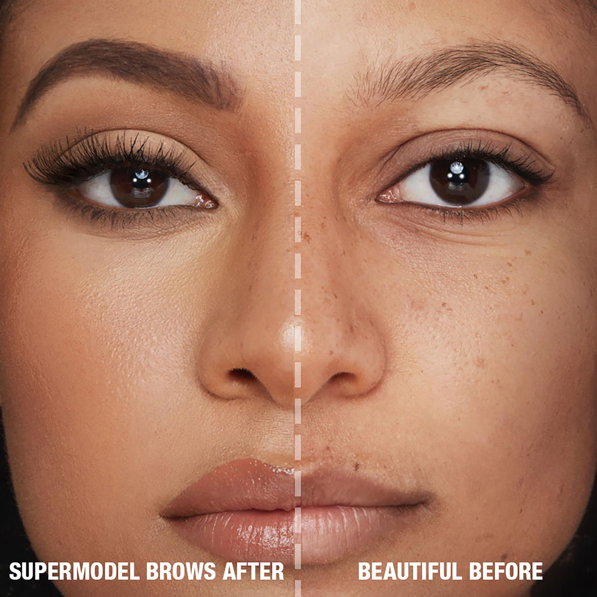 Charlotte Tilbury application on model showing lifted, natural brows