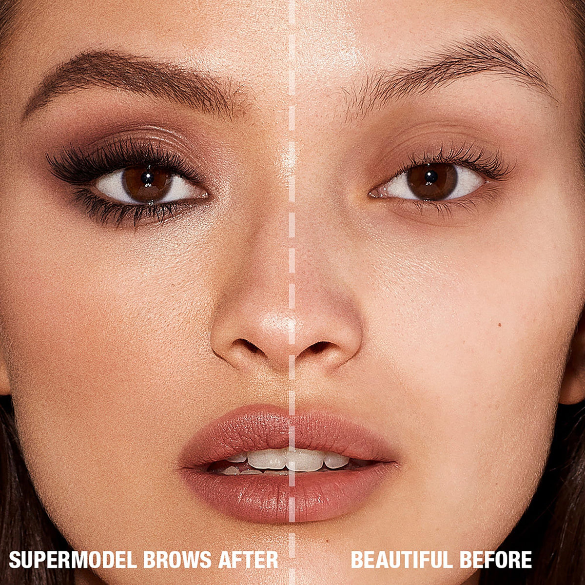 Charlotte Tilbury applied on brows in lifestyle shot for natural lifted look