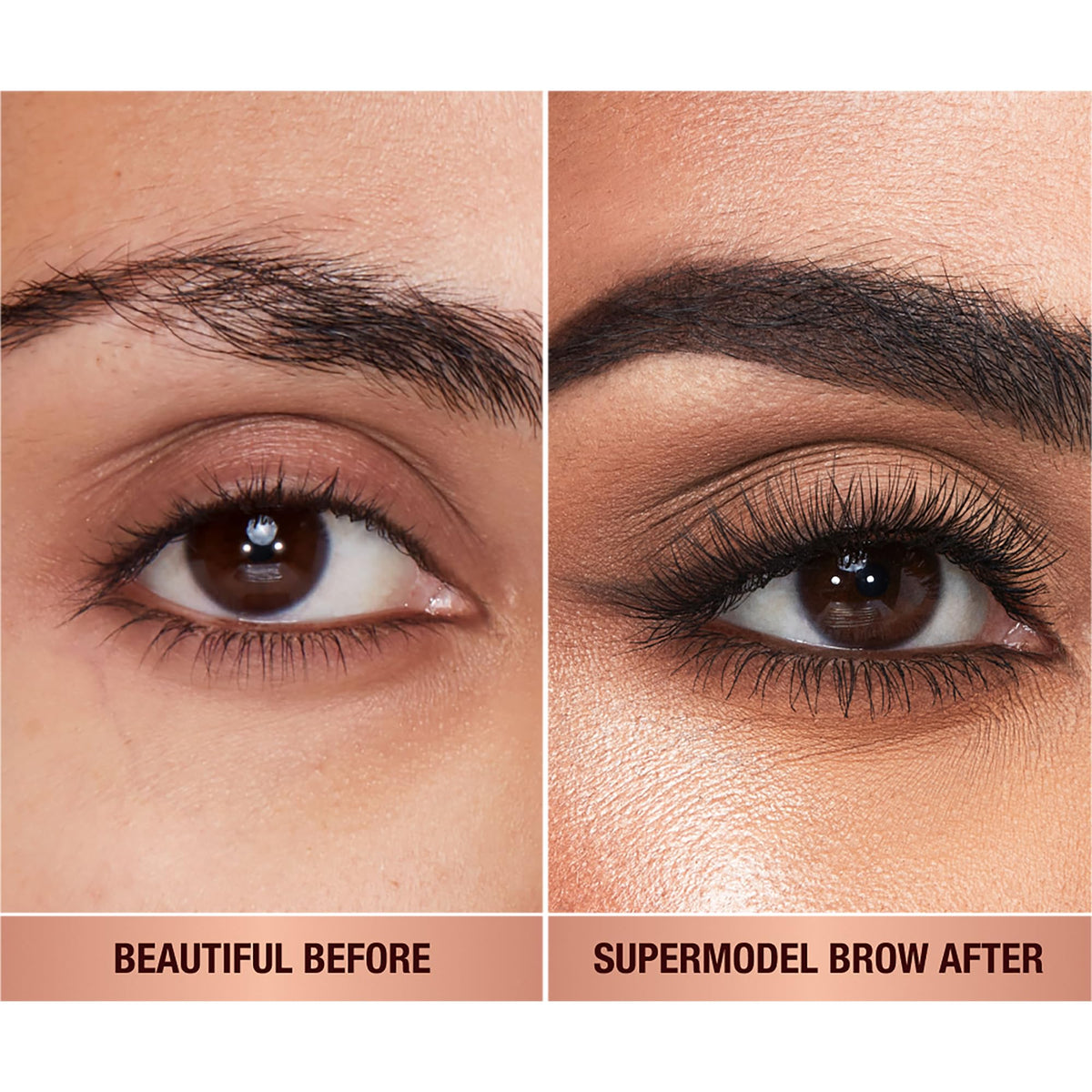 Charlotte Tilbury Brow Cheat texture stroke swatch illustrating smooth, blendable pigment
