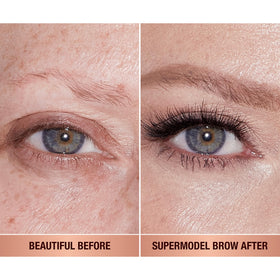 Charlotte Tilbury Taupe texture swatch on skin illustrating smooth, blendable finish
