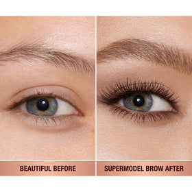 Charlotte Tilbury soft brown swatch showing smooth texture and blendability