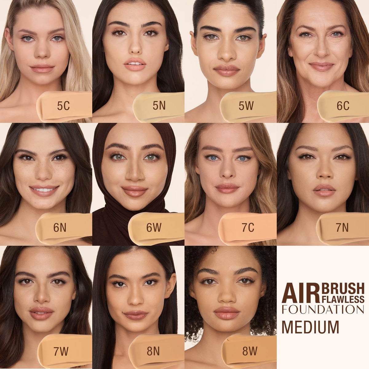 Charlotte Tilbury applied with brush for seamless, airbrushed-looking coverage