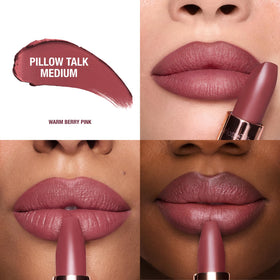 Charlotte Tilbury lipstick bullet closeup showing creamy matte finish for precise application