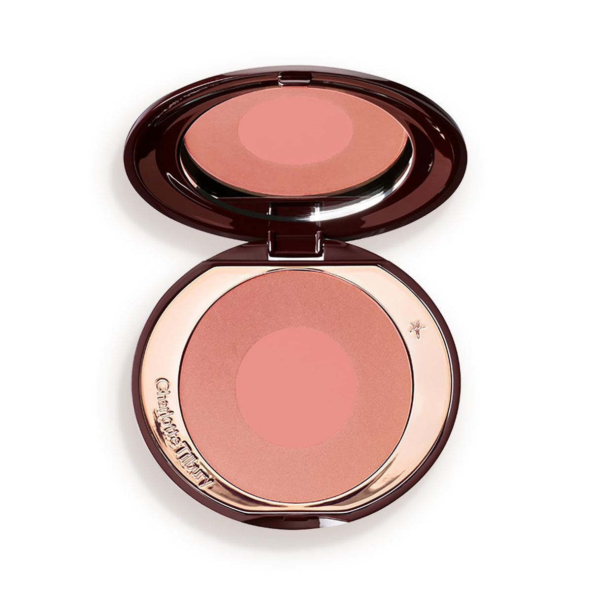 Charlotte Tilbury compact front view showing two-tone blush and luxury finish, easy sculpting