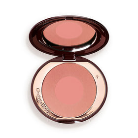 Charlotte Tilbury compact front view showing two-tone blush and luxury finish, easy sculpting