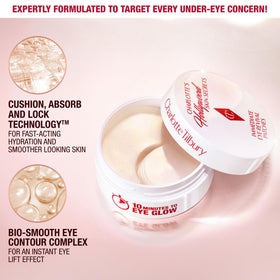 Charlotte Tilbury close-up hydrogel texture, reveals cooling cushion and smooth delivery