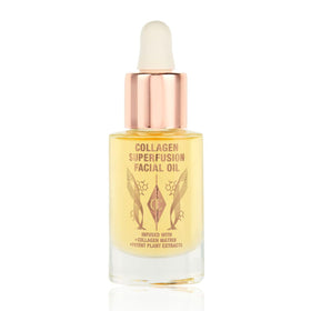 Charlotte Tilbury front packaging showing elegant bottle and branding, promotes luxe glow