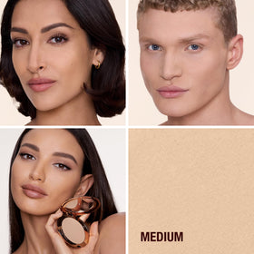Charlotte Tilbury open compact showing pressed powder for seamless setting benefit