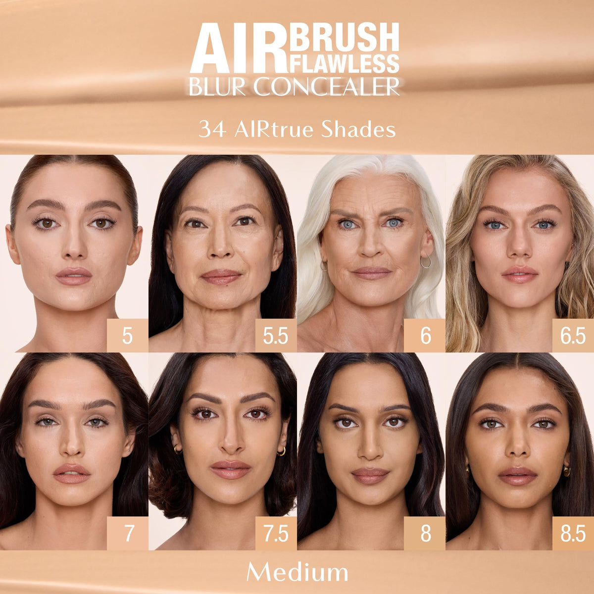Charlotte Tilbury concealer being blended with brush for seamless, natural look