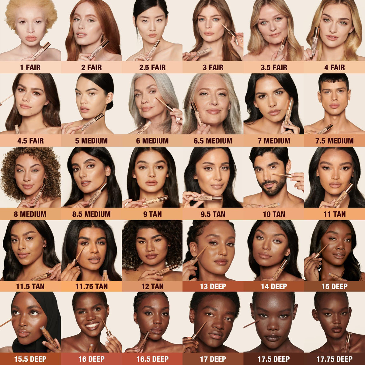 Charlotte Tilbury concealer next to ruler showing size and travel-friendly convenience benefit
