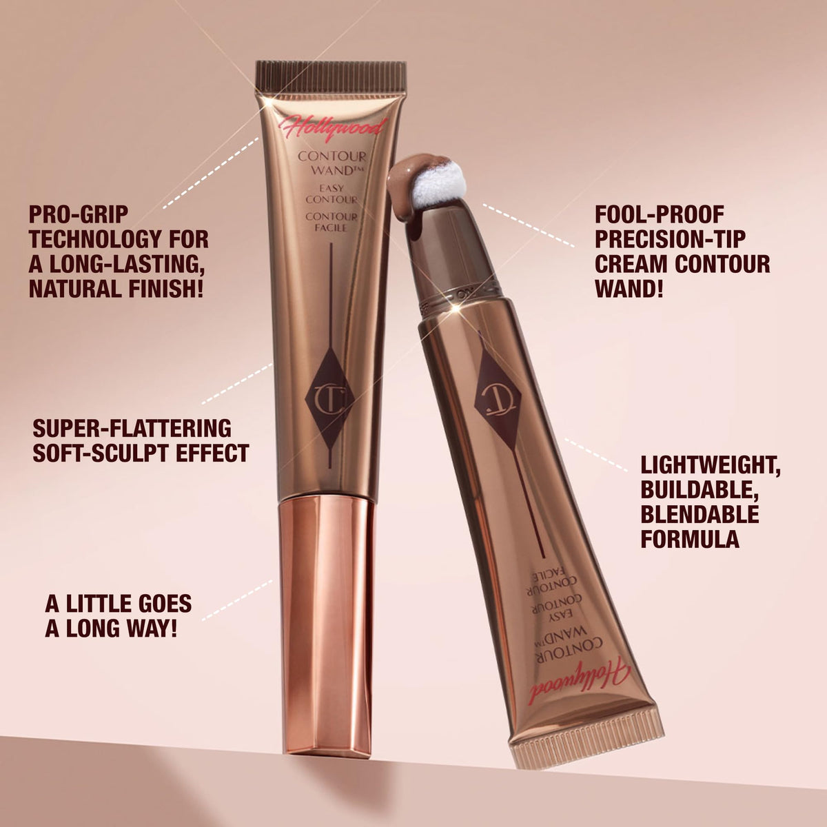 Charlotte Tilbury blending with brush showing seamless buffing for soft, lifted contours