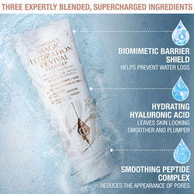 Charlotte Tilbury hands demonstrating cream to foam conversion for effective cleansing