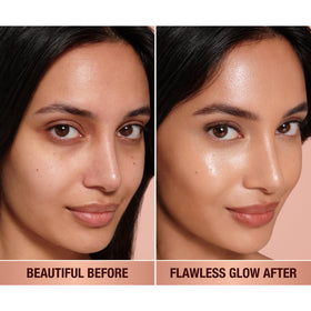 Charlotte Tilbury dropper texture close-up highlighting luminous, blendable formula