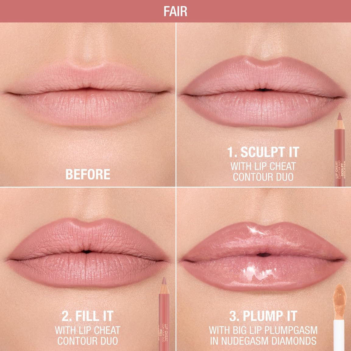 Charlotte Tilbury pencil with caps removed showing sculpt and fill ends for easy use