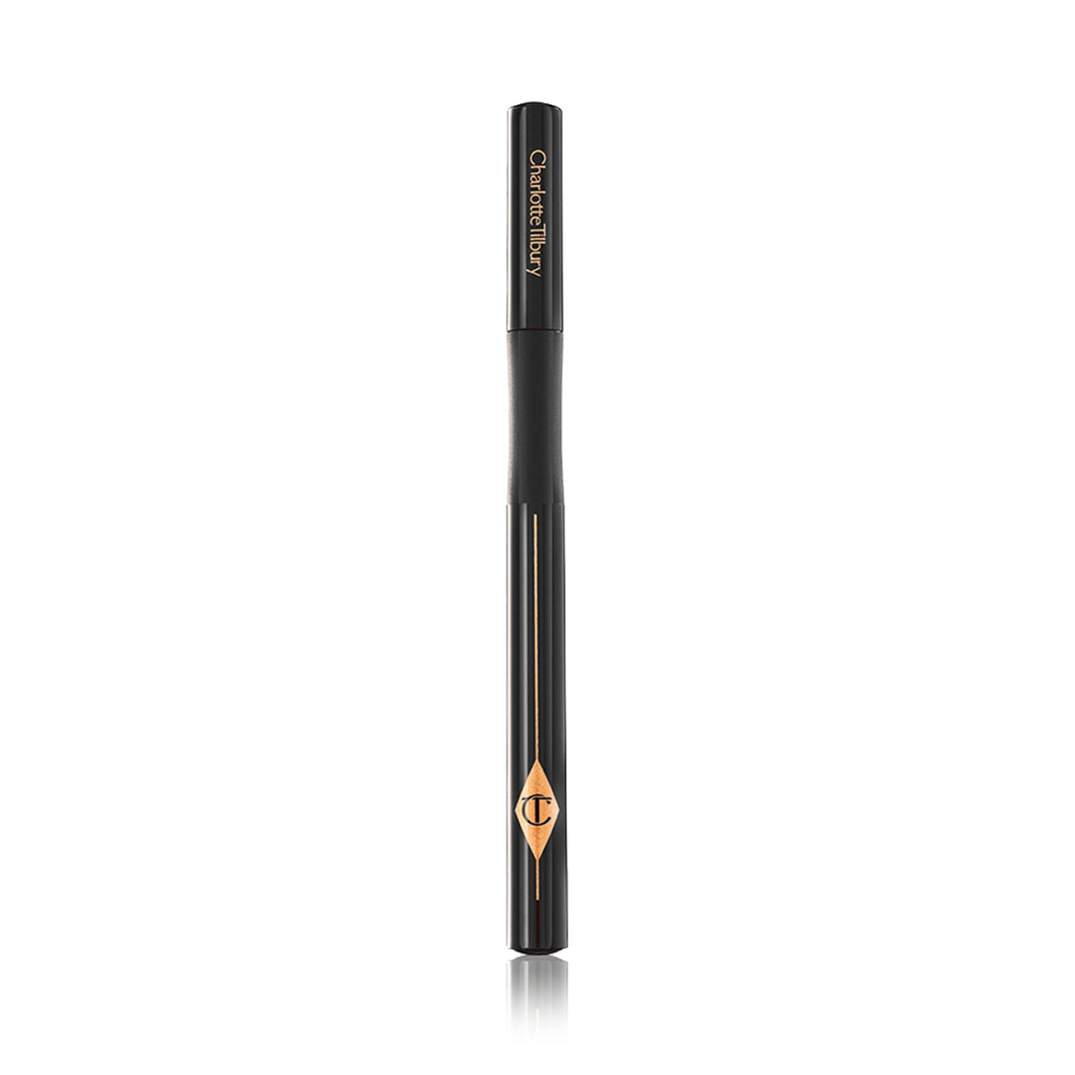 Charlotte Tilbury eyeliner applied creating a sharp cat-eye for confidence