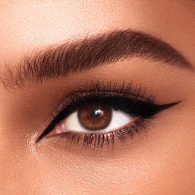 Charlotte Tilbury swatches showing Panther black intense matte payoff