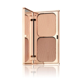 Charlotte Tilbury palette open front view showing bronzer and highlighter for sculpting