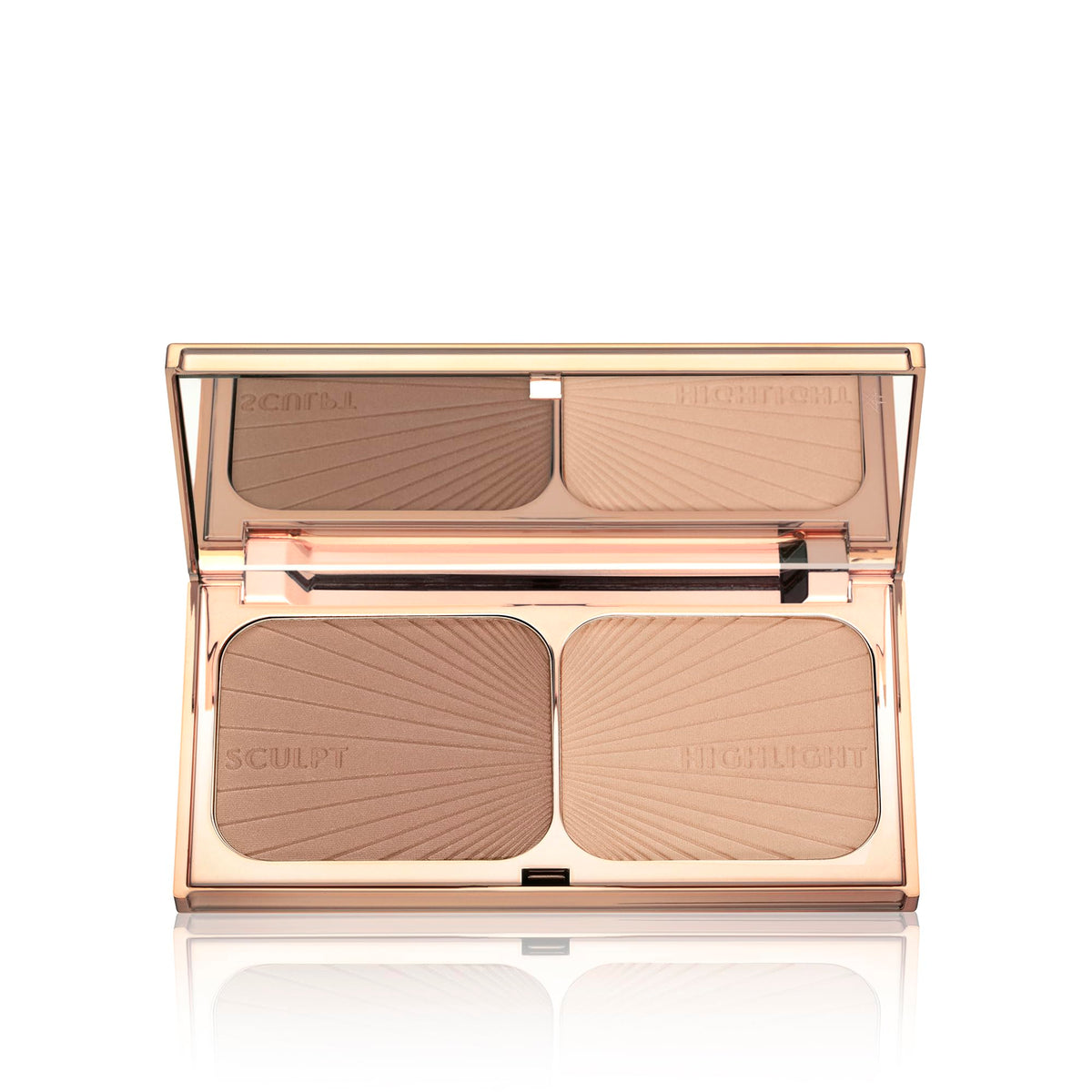 Charlotte Tilbury palette held in hand to show compact size and travel-friendly benefit