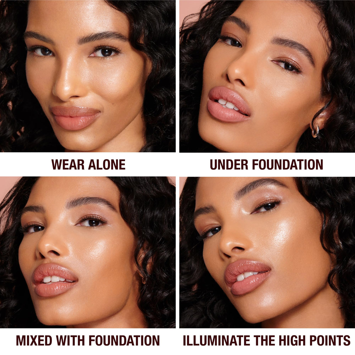 Charlotte Tilbury swatch on arm revealing 5 Tan golden-peach warmth benefit