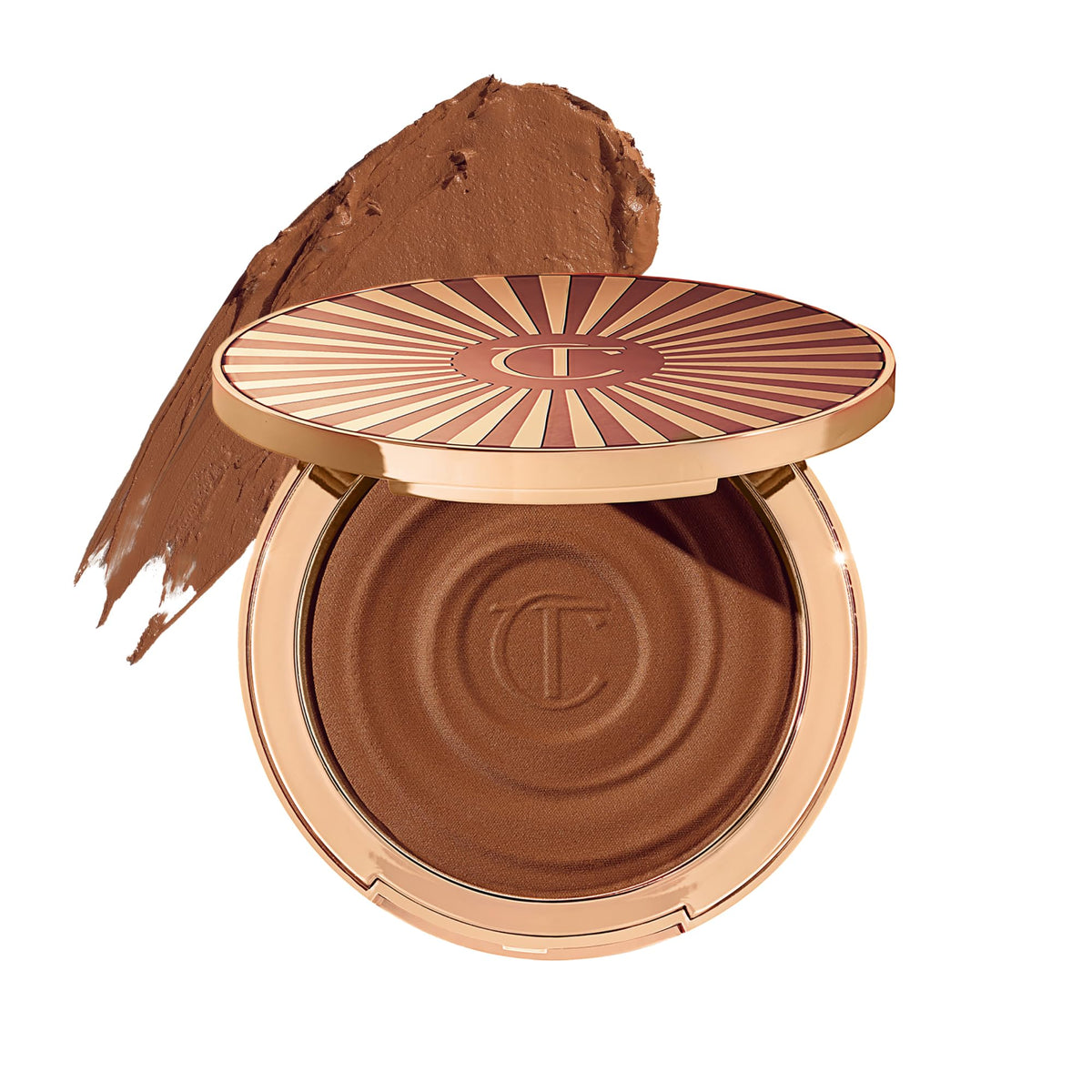 Charlotte Tilbury front packaging displaying bronzer and brand, promotes quick product recognition