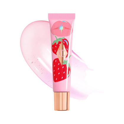 Charlotte Tilbury front packaging showing glossy strawberry vanilla benefit