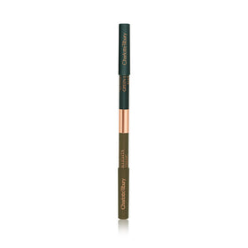Charlotte Tilbury pencil held by fingers showing size for travel-friendly application