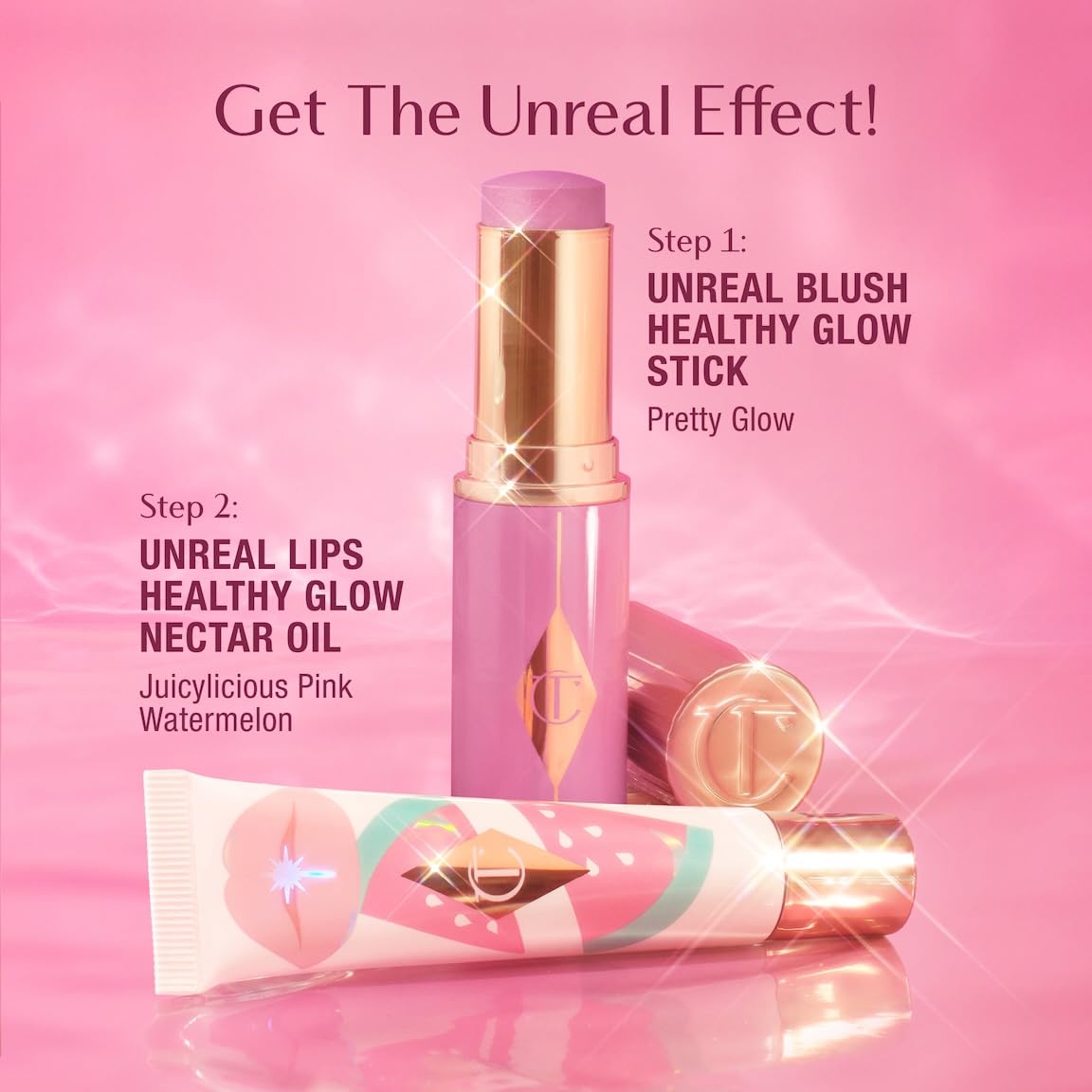 Charlotte Tilbury lip oil inside a beauty bag, suggests convenient everyday carry